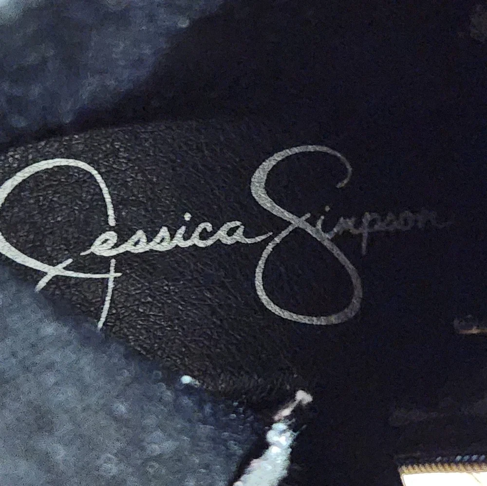 Jessica Simpson Lace Up Boots Zipper Plaid Bedazzle Size 12 Combat Boot